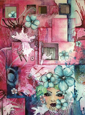 Solenne Le Moigne, Pink composition, 50x70cm.