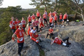 L'équipe suisse de course d'orientation en forêt de Fontainebleau.
